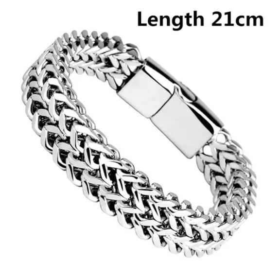 HOOUN Women Men Fashion Stainless Steel Bracelet Bangle Wristband Cuff Chain Jewelry-#5