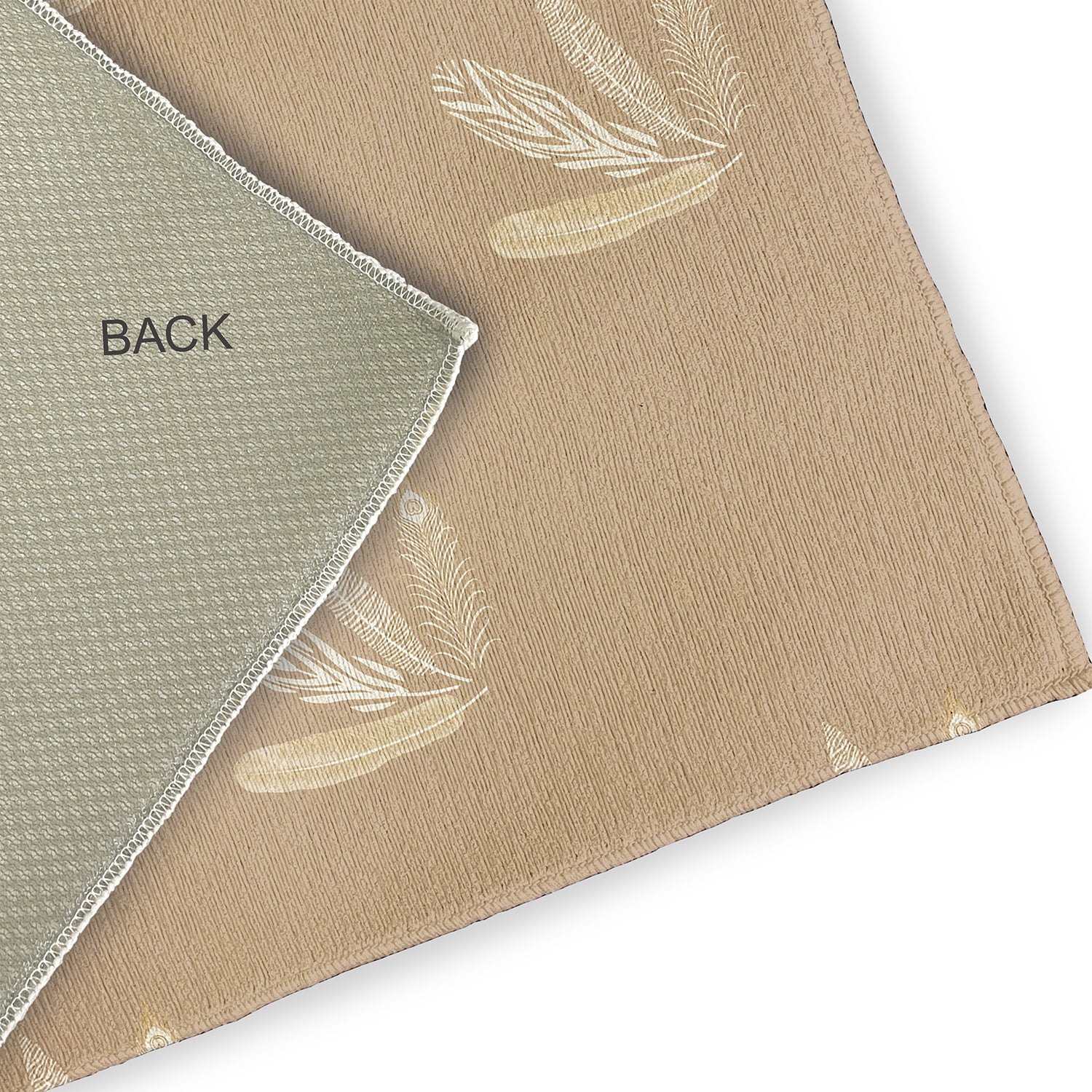Simply Daisy 4' x 6' Brown Feather Pattern Spring Chenille Indoor/Outdoor Rug