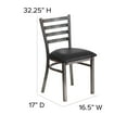 thumbnail image 6 of Emma + Oliver Clear Coated Ladder Back Metal Restaurant Chair - Black Vinyl Seat, 6 of 12