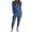 Navy blue, variant on Puff Sleeved Women Sport 2 Pieces Sets Long Sleeve Sweatshirt & Pants Suit