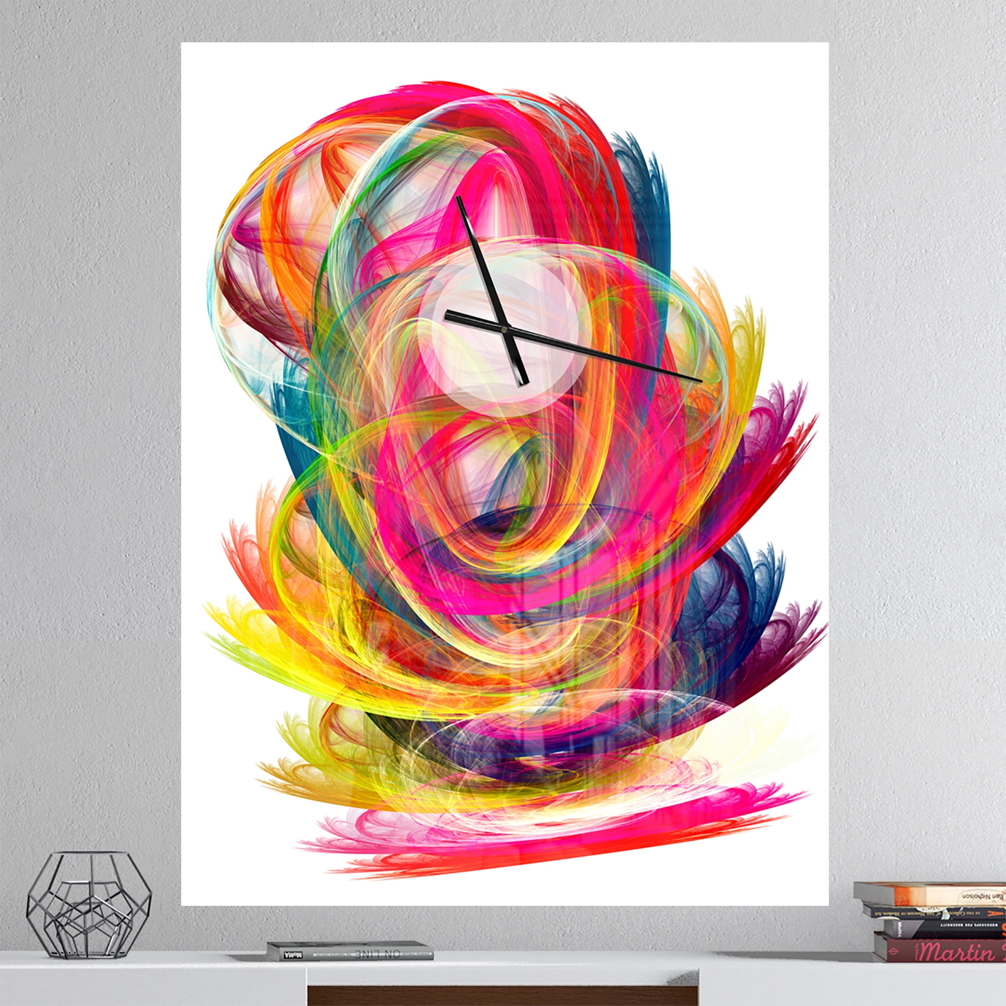 Designart 'Colorful Thick Strokes' Modern Wall Clock
