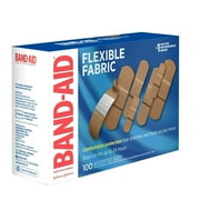 BAND-AID Flexible Fabric Adhesive Bandages, Assorted, 100 ea,