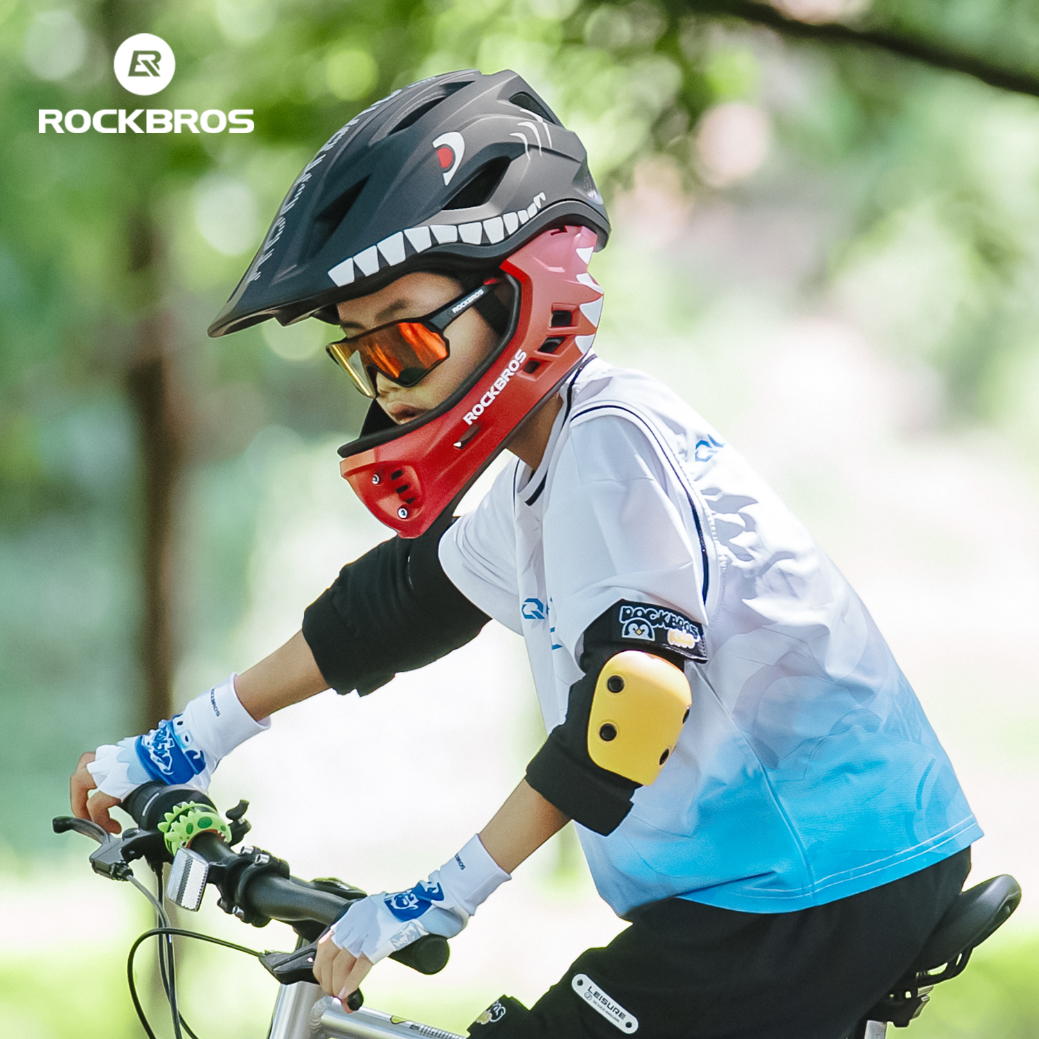ROCKBROS Bike Helmet Boys Girls Kids Helmet Full Face Helmet for Multi-sports Universial Adjustment(Age 5-12+)