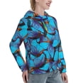 thumbnail image 6 of Wukai Blue Butterflies Print Womens Hoodies Fleece Sweatshirts Long Sleeve Sweaters Pullover Fall Outfits Winter Clothes-Small, 6 of 7