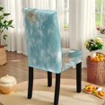 thumbnail image 5 of Xoenoiee Beach Starfish Seashell Conch Pattern Tablecloth Chair Cover Set, Washable Table Cloth with Parsons Chair Slipcovers Protective Set of 4 for Home Restaurant Banquet (5 PCS), 5 of 6