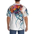thumbnail image 3 of Honeii Colorful Floral Jellyfish for Men's Short-Sleeved Button-Up Collared Shirt Featuring A Pocket, Perfect for Beach Vacations, And Travel Adventures.-X-Large, 3 of 5