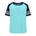 thumbnail image 4 of Quinlirra Shirts for Women Dressy Casual 2025 Women's Spring And Summer New Large-size Loose Round Neck Short-sleeved Top, 4 of 5