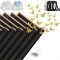 thumbnail image 1 of 40 Sheets Flower Wrapping Paper with 4 Rolls Flower Ribbons ,Black, 1 of 5