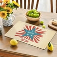 thumbnail image 4 of Stars Stripes Patriotic 4th of July Placemats Set of 4, 12x18 Inch Memorial Day Table Mats for Party Kitchen Dining Decoration Beige, 4 of 5