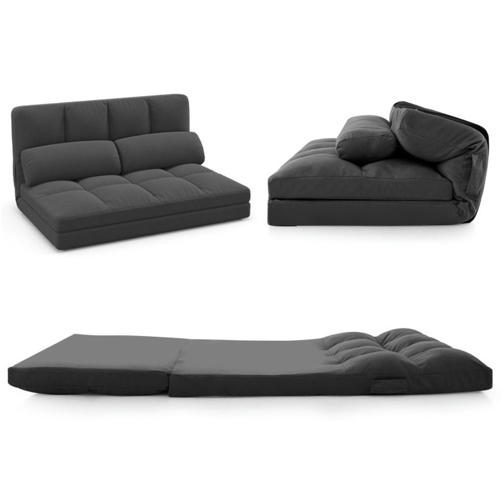 Finihen Floor Sofa, Adjustable Folding Floor Sofa Bed, Floor Sofa Bed with 6 Positions Adjustable Backrest Skin-friendly Velvet Cover, for Living Room, Bedroom, Dark Gray Finihen Floor Sofa, Adjustable Folding Floor Sofa Bed, Floor Sofa Bed with 6 Positions Adjustable Backrest Skin-friendly Velvet Cover, for Living Room, Bedroom, Dark Gray