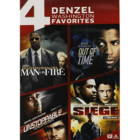 4 Denzel Washington Favorites: Man on Fire / Out of Time / Unstoppable / The Seige (Best Of Denzel Washington)