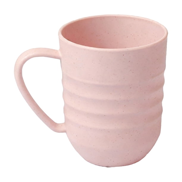 Pisexur Batería de cocina Vaso de agua a rayas para el hogar y vaso para enjuague bucal creativo con asa, disponible en tres colores: beige y gris. para la cocina del hogar