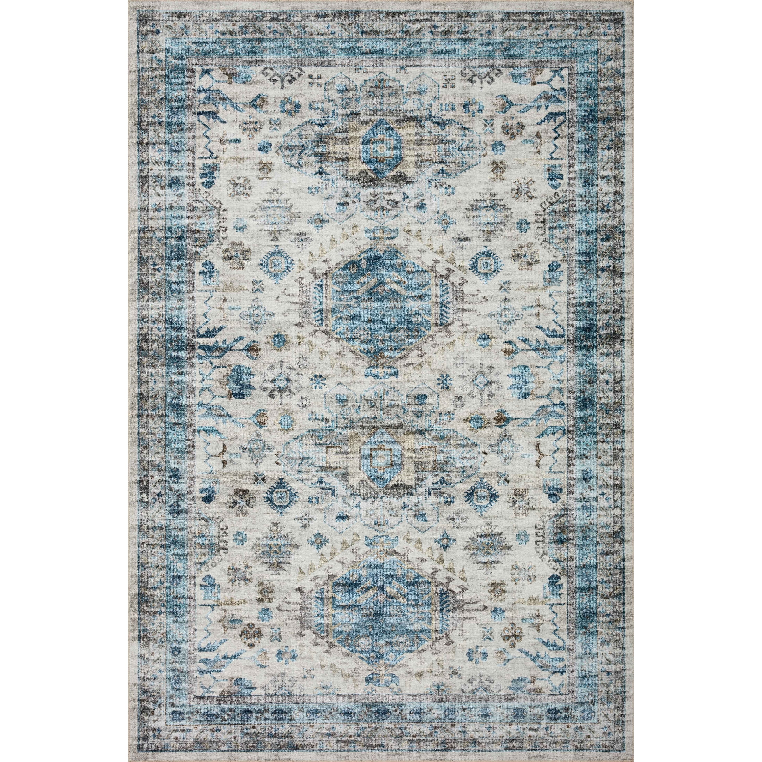 Loloi Eileen Natural / Sunrise 18" x 18" Sample Rug