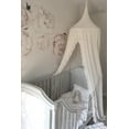 thumbnail image 2 of CAILDANL Elegant Kids Bed Canopy - Lace Chiffon Netting with Pom Pom, Princess Girls Fairy Dream Tent, Nursery Room Baby Crib Hanging Curtain Mosquito Net Children Reading Nook Decoration (Beige), 2 of 6