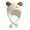 White, variant on Inmuld Solid Plush Sheep Horn Earflap Hat with Tie Pom Pom Kids Winter Warm Windproof Beanie 0-3 Years,Hot Pink