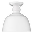 thumbnail image 4 of Holmes Damp-Rated 1-Light Steel Flush Mount in Matte White with Gold Interior, 4 of 5