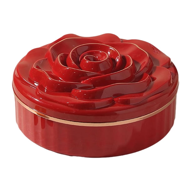 Bandeja para servir con compartimentos divididos, bandeja para bocadillos para bodas y Año Nuevo. Rojo