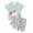 Mint Green, variant on sususu Girls Outfits 2 piece Summer Casual Playwear Set Featuring Adorable Cartoon Horse Print For Toddler Kids Daily Outdoor Activities Comfortable Short Sleeve And Shorts,Mint Green,4-5 Years