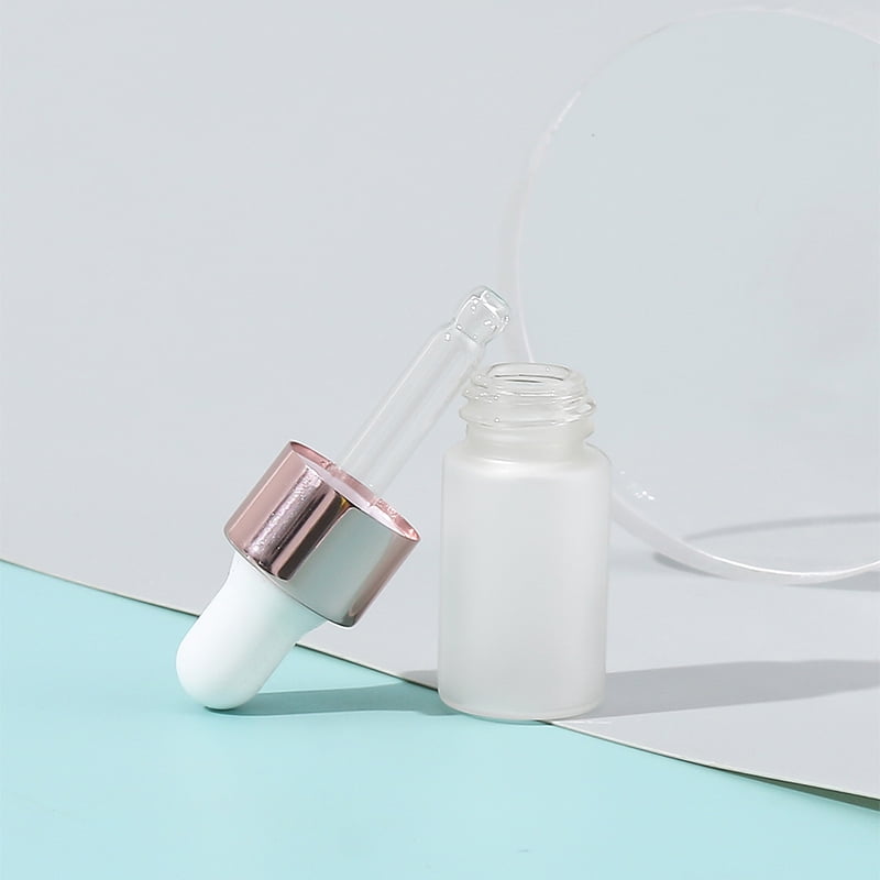 2Pcs 3ml Clear/Frosted/Red Emtpy Glass Dropper Bottles Mini Dropper Bottles for Traveling Essential Oils DIY Cosmetic Liquid
