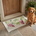 thumbnail image 6 of Area Rug with Tassels 2' x 3', Spring Watercolor Grape Leaves Kitchen Runner Rug for Hallway Bedroom Throw Rugs, Country Vine Retro Linen Soft Door Mat for Bathroom Entrance Living Room, 6 of 9