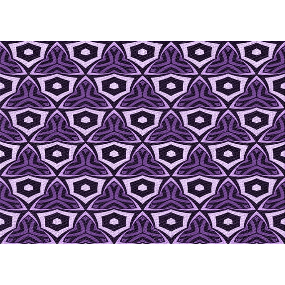 Ahgly Company Machine Washable Indoor Rectangle Transitional Purple Area Rugs, 7' x 10'