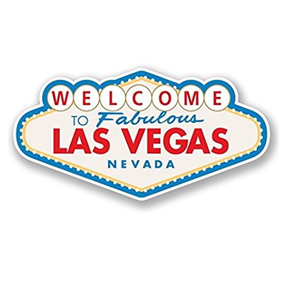 Las Vegas Sign Vinyl Sticker Decal - 4 INCH Wide Sticker Graphic - Sticks to any smooth surface