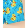 thumbnail image 6 of KIMI BEAR 4T Toddler Boys Swim Trunks 5T Child Boy Swimwear Bathing Suits Swim Shorts Ducks Print Board Shorts with Mesh Lining and Hat 2pcs Blue 4-5T, 6 of 8