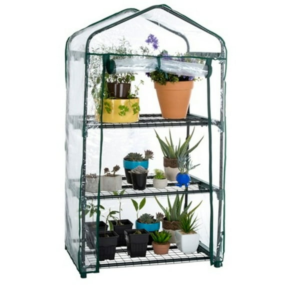 Genesis 3 Tier Portable Rolling Greenhouse with Clear Cover