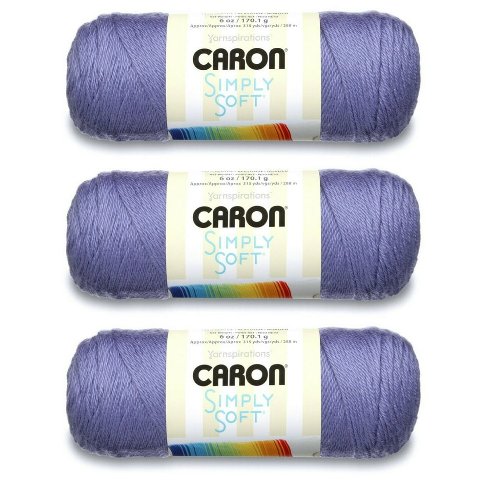 Caron Simply Soft Yarn, 3 Skeins, Gauge 4 Medium Worsted