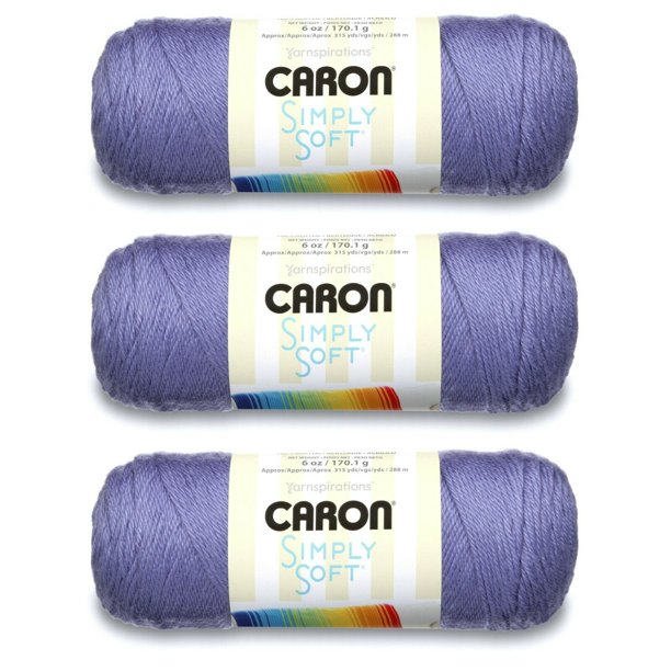 Caron Simply Soft Yarn, 3 Skeins, Gauge 4 Medium Worsted
