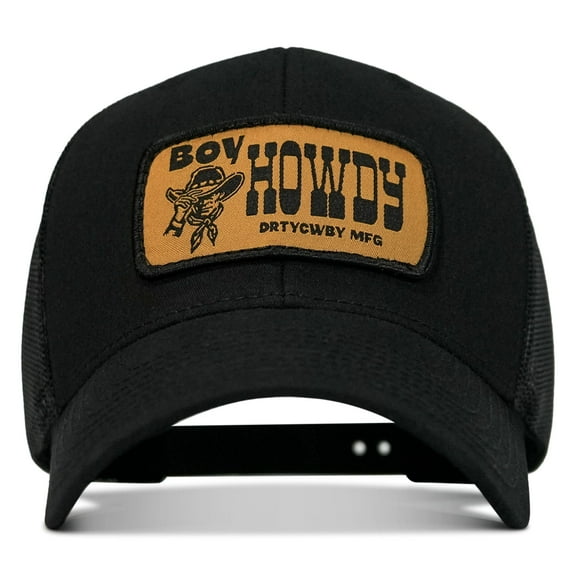 Combat Iron Boy Howdy Western Patch Snapback Hat Black / Black
