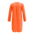 thumbnail image 6 of DondPO Plus Size Dresses for Curvy Women Midi Dresses Women's Round Neck Knee Length Dress Boho Casual Loose Dress With Buttons Long Sleeve Dress Womens Dresses Orange Dress L, 6 of 6