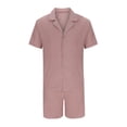thumbnail image 5 of YLSDY Mens Cotton Shirts and Shorts 2 Pieces Short Sets Lapel Button Down Shirt Set Casual Vacation Beach Outfits Pink 8, 5 of 6