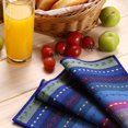 thumbnail image 4 of Table à Manger Bleue, 4 Pcs Sets de Table Décoratifs Cousus à la Main, Rectangulaire, 4 of 5