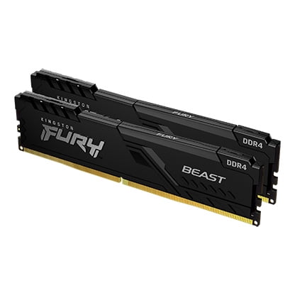 Kingston FURY Beast 16GB KIT (2x8GB) 3600MHz DDR4 Desktop Memory KF436C17BBK2/16 -