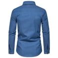 thumbnail image 4 of LIUJUNSHOP 2024 Men's Casual Fashion Long Sleeved Shirt Comfortable Business Daily Wear Top Dark Blue L, 4 of 4