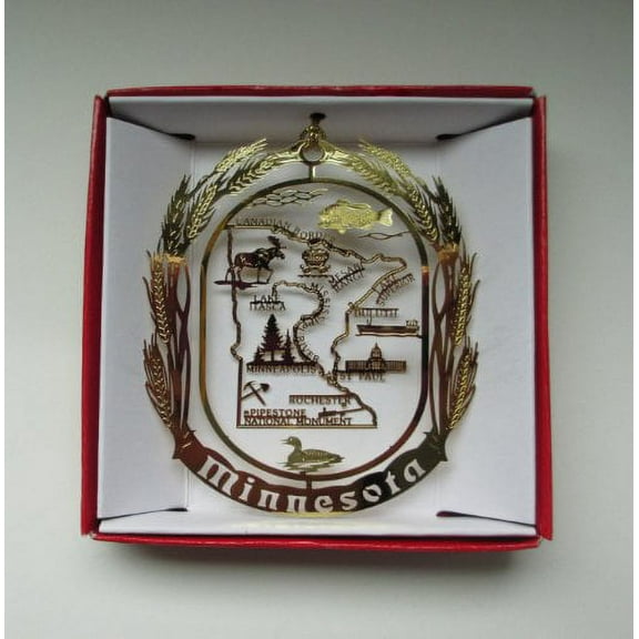 Minnesota State Brass Ornament