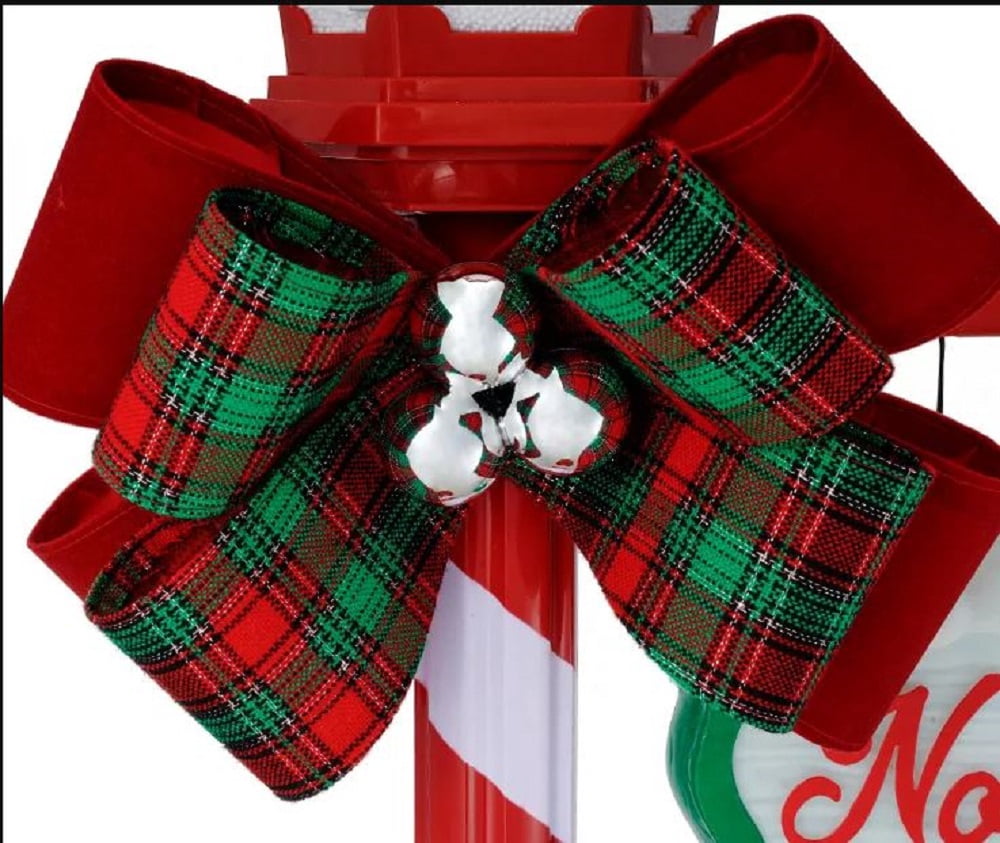 "North Pole" Snowfall Lamp Post, LED Lights, Music & Animated Blowing Snow, (56 Inches Tall), Christmas Decoration