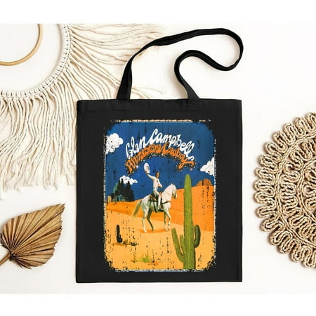 vintage Glen Campbell Rhinestone Cowboy 1975 Worn Look Cover Tote Bag 3A668-TH23353