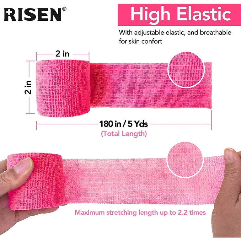 Cohesive Bandage 2 x 5 Yards, 6 Rolls, Self Adherent Wrap Medical