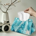 thumbnail image 2 of SEANATIVE Green Marble Print Tissue Box Cover PU Leather Tissue Box Holder Rectangular Tissue Holder Facial Tissue Paper Cube Box Cover for Bathroom Vanity Countertop Night Stands Kitchen 2 Pcs, 2 of 7