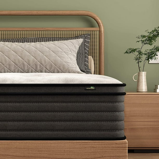 AICEHOME 12 inch Queen Size Hybrid Mattress Memory Foam Spring Mattresses In A Box