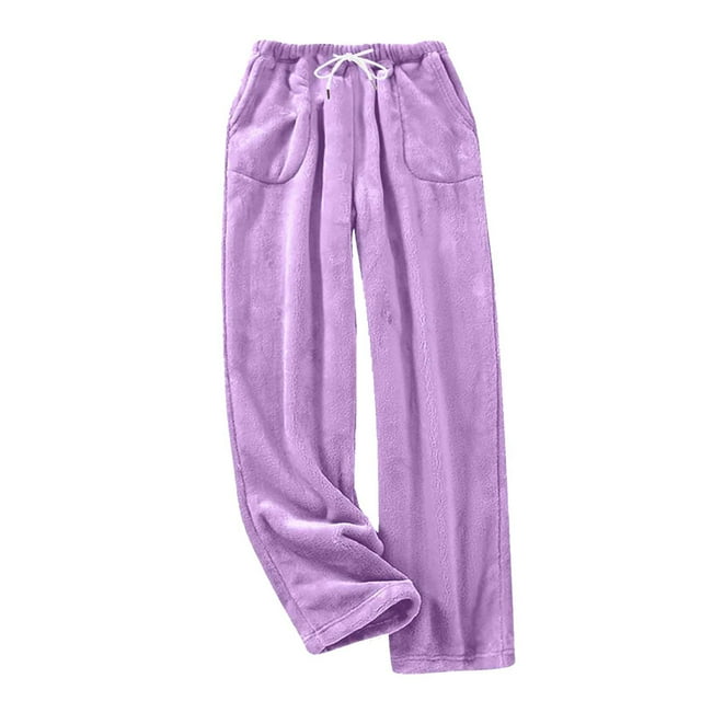 Besolor Flannel Pajama Pants Women Fleece Warm Winter Soft Fuzzy Pj Pants Drawstring Sleep Bottoms with Pockets