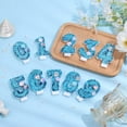 thumbnail image 4 of 3 Inch Birthday Number Candle, Blue Shell Sequins Number Candles Glitter Number Candle Cake Numeral Candles Cake Topper for Birthday Anniversary Mermaid Themed Party (2), 4 of 7