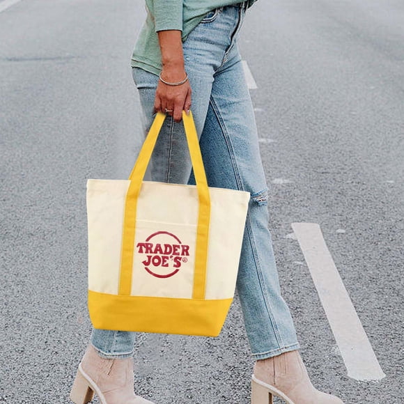 Clearance Sales! DomFun NEW Trader/’s Canvas Tote Bag Set Of A Bag HAND READY TO Trader Large Tote Bag Cotton Canvas Embroidered Bag