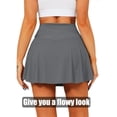thumbnail image 3 of Women Pleated Tennis Skirt with Pockets Shorts Crossover High Waisted Athletic Golf Skorts Workout Sports Skirt, 3 of 6
