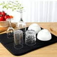 thumbnail image 6 of Microfiber Dish Drying Mat,Absorbent Dish Drainer Mats,Dishes Drying Pad,Large Countertops Sinks Draining Racks for Kitchen Counter,Under Sink,16×18",Black,HYG, 6 of 6