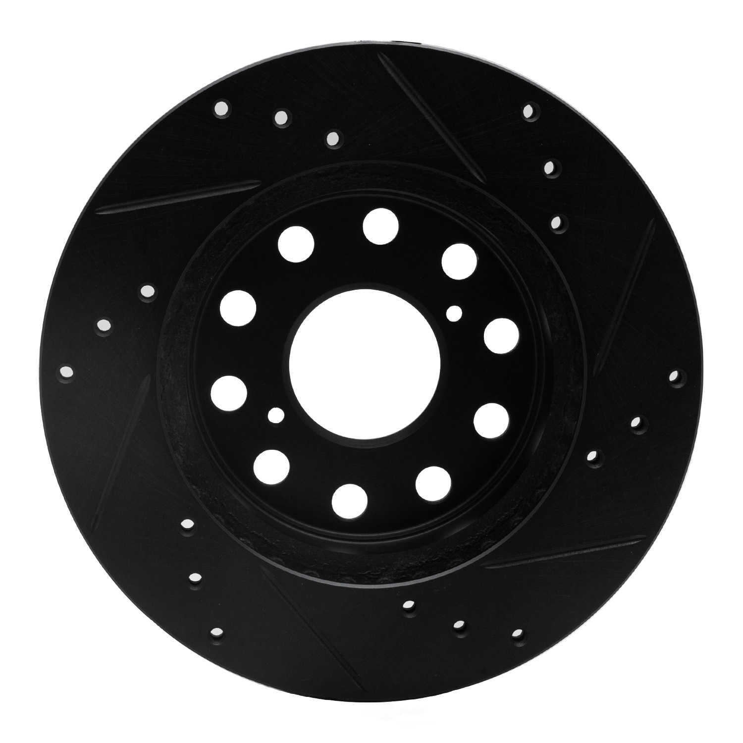 Dynamic Friction Company 633-76048L DFC Brake Rotor - Drilled And Slotted - Black