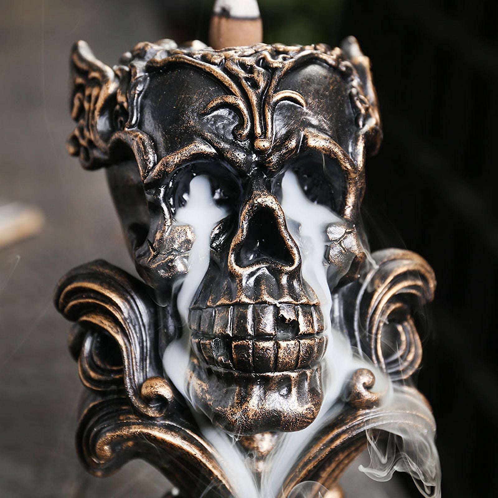 Backflow Incense Holder Burner Resin Skull Incense Burner Waterfall Incense Burner Home Decor