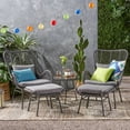 thumbnail image 2 of Noble House Montana 5 Piece Outdoor Wicker Conversation Set in Gray, 2 of 11